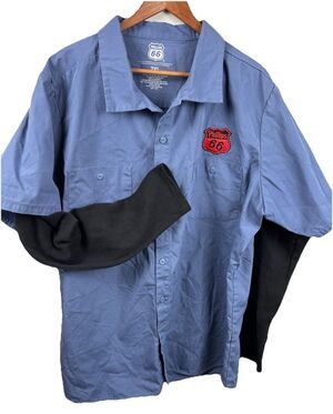 Phillips 66 Racing Every Friday Night Short Sleeve Work Shirt 2XL w/ Long John